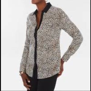 Chico’s Leopard Animal Print No Iron Shirt